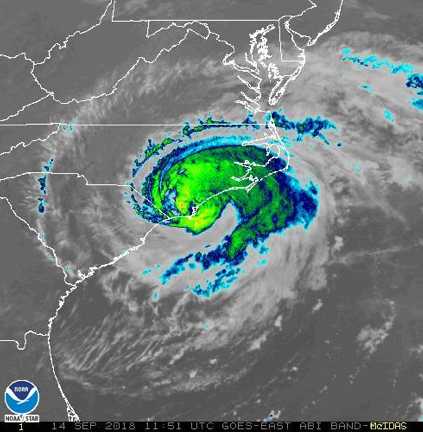 Hurricane Florence landfall 09-14-2018