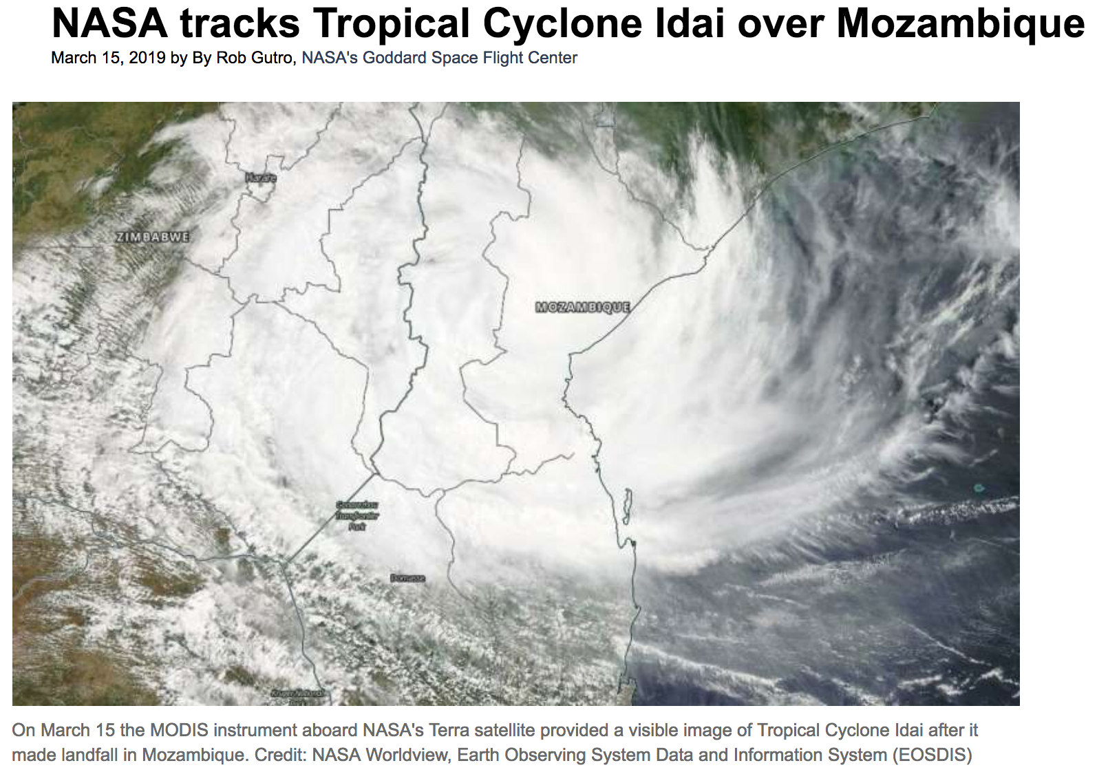Tropical cyclone Idai