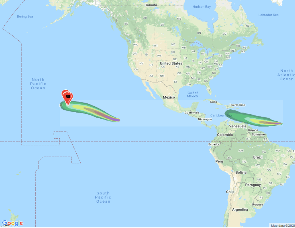 tropical storm Douglas and TS Gonzalo