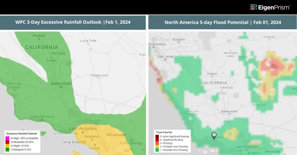 Atmospheric Rivers Continue to Impact California with Flood Risks