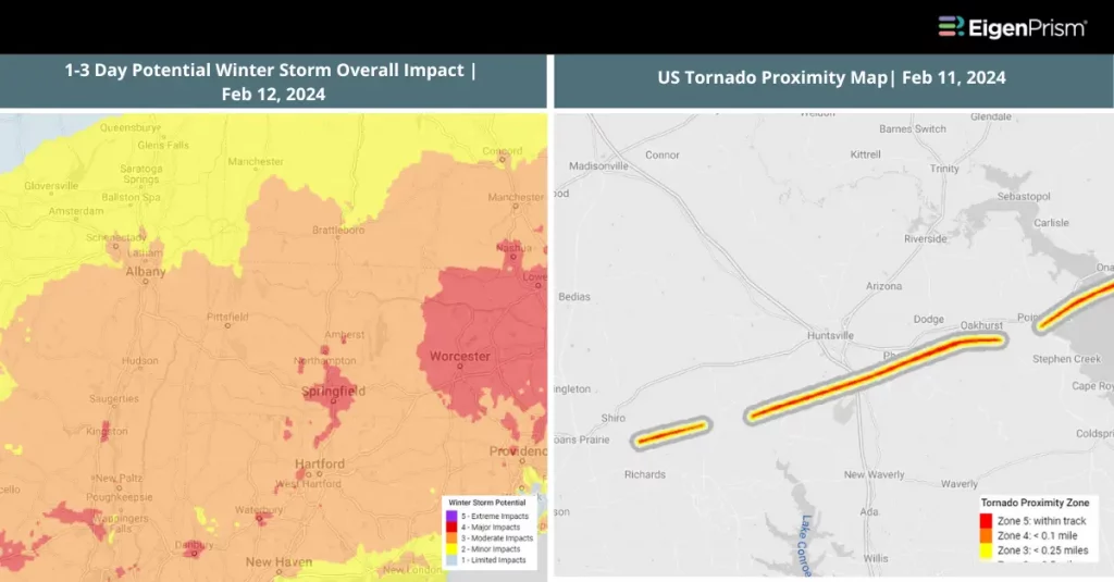 Snow and Severe Thunderstorms Target the Northeast and Southeast US