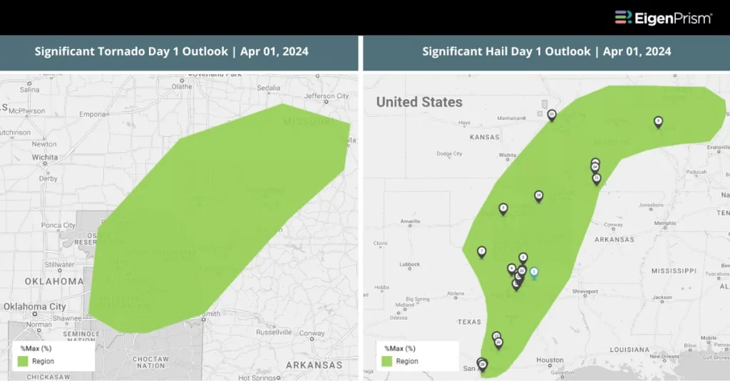 Severe Weather Outbreak in the US, Tornado Risks Span from Dallas to DC