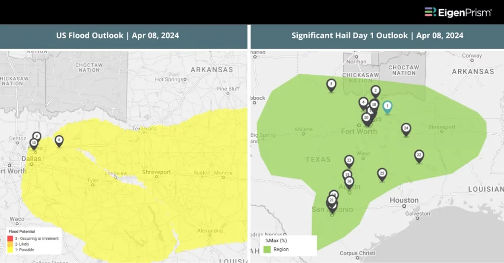 Severe Weather to Bring Hail and Flood Risks from Texas to Arkansas