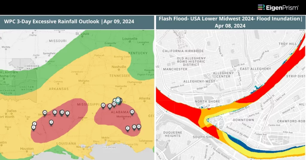 South and Mississippi Valley Face Risks of Flooding, Tornadoes, and Hail