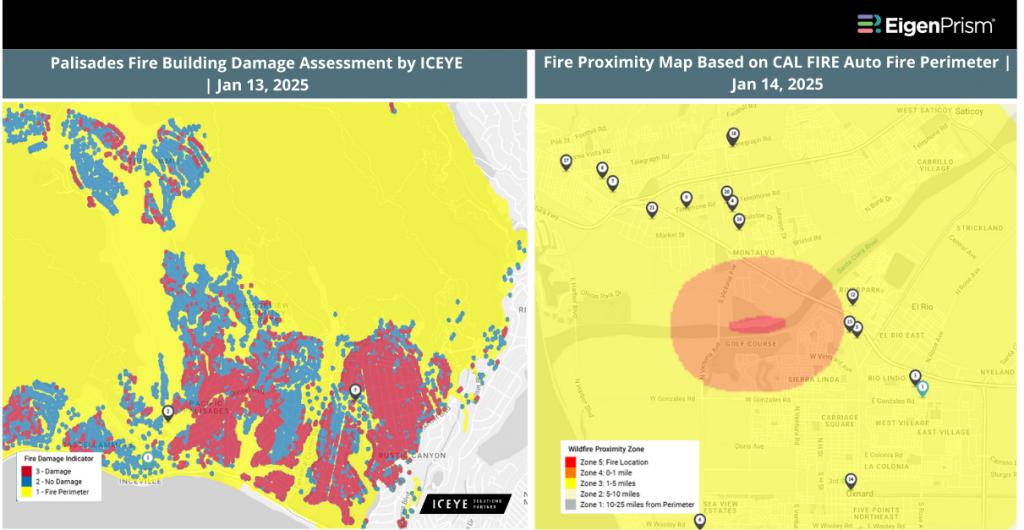 Building Damage Assessment of the Palisades Fire | Proximity to the Auto Fire in Ventura