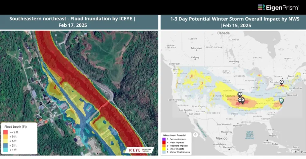 Flooding in South US and Winter Storm Overall Impact Forecast