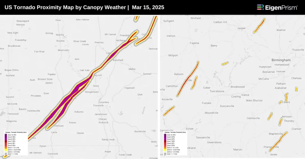 Tornadoes rip through eight states in US on March 15, 2025