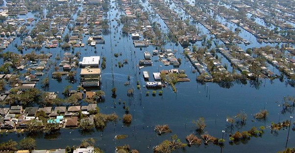 An Aerial image of New Orleans in the aftermath of Hurricane Katrina | Source: Wikipedia